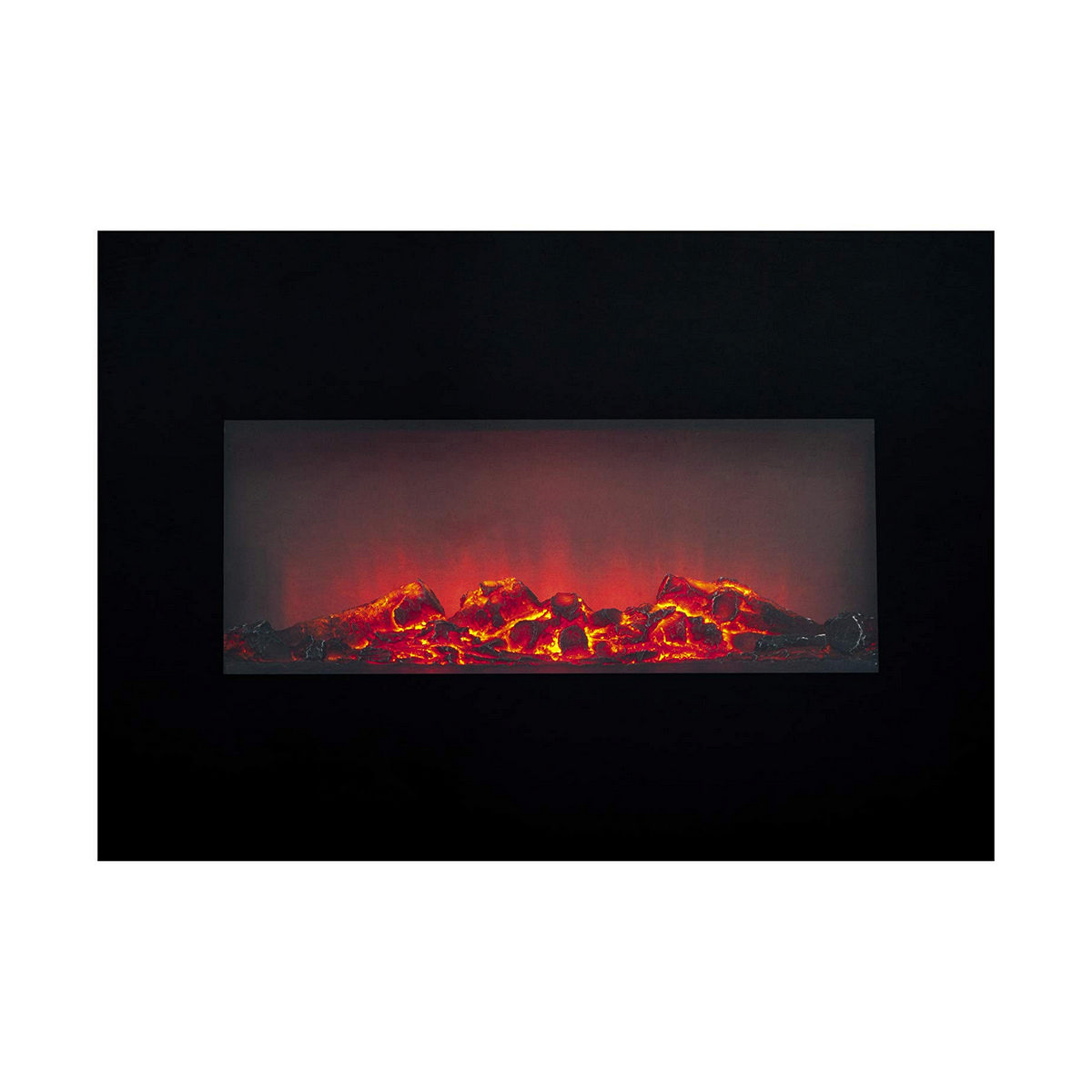 Camino Elettrico Decorativo Da Parete Classic Fire Memphis Nero 1800 W 66 X 13 X 46 cm