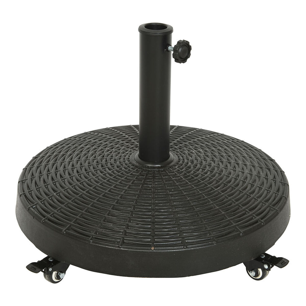 Base Per Ombrellone 841097 Nero Polietilene Acciaio Con Ruote Ø 52 cm
