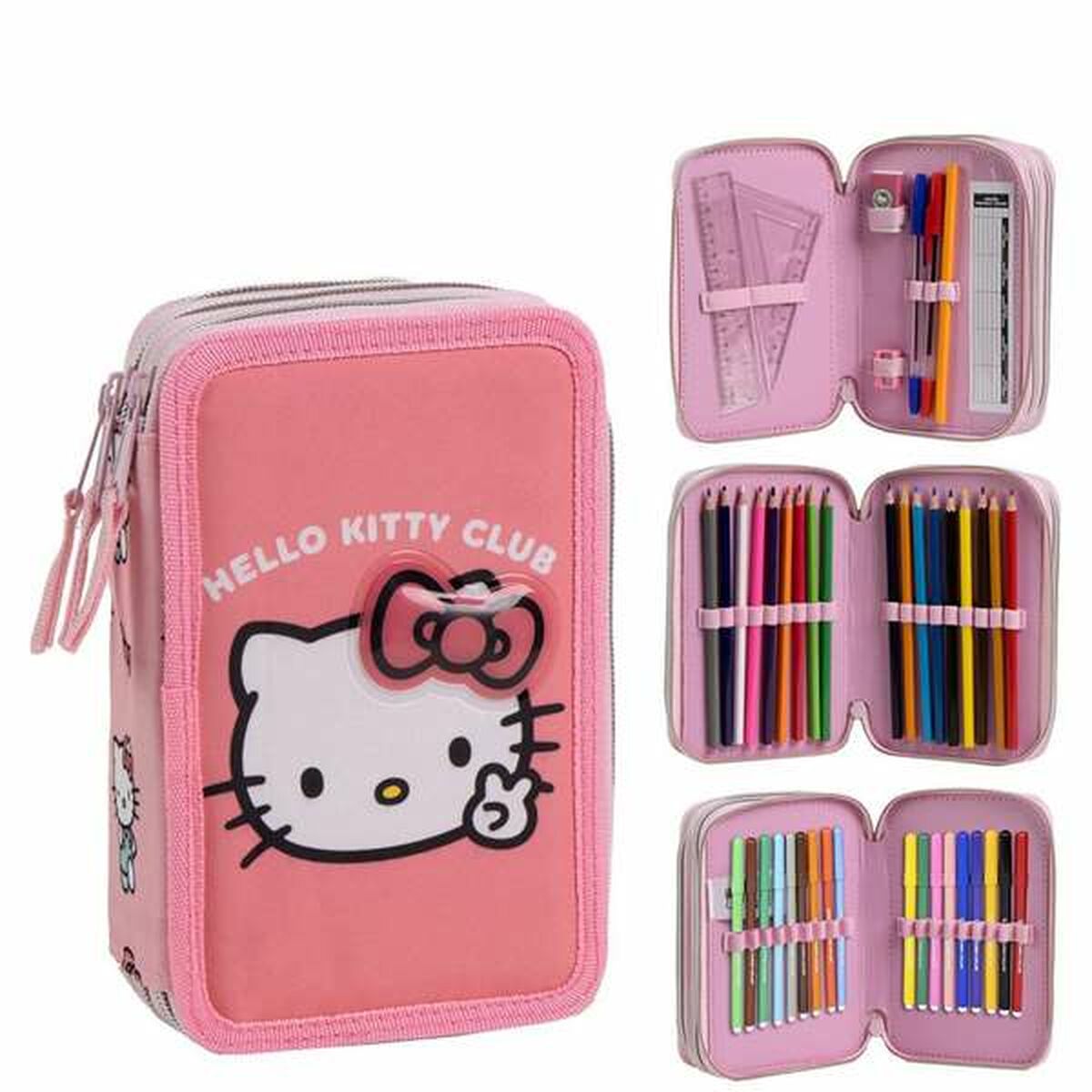 Astuccio Hello Kitty Rosa 12,5 X 6,5 X 19,5 cm
