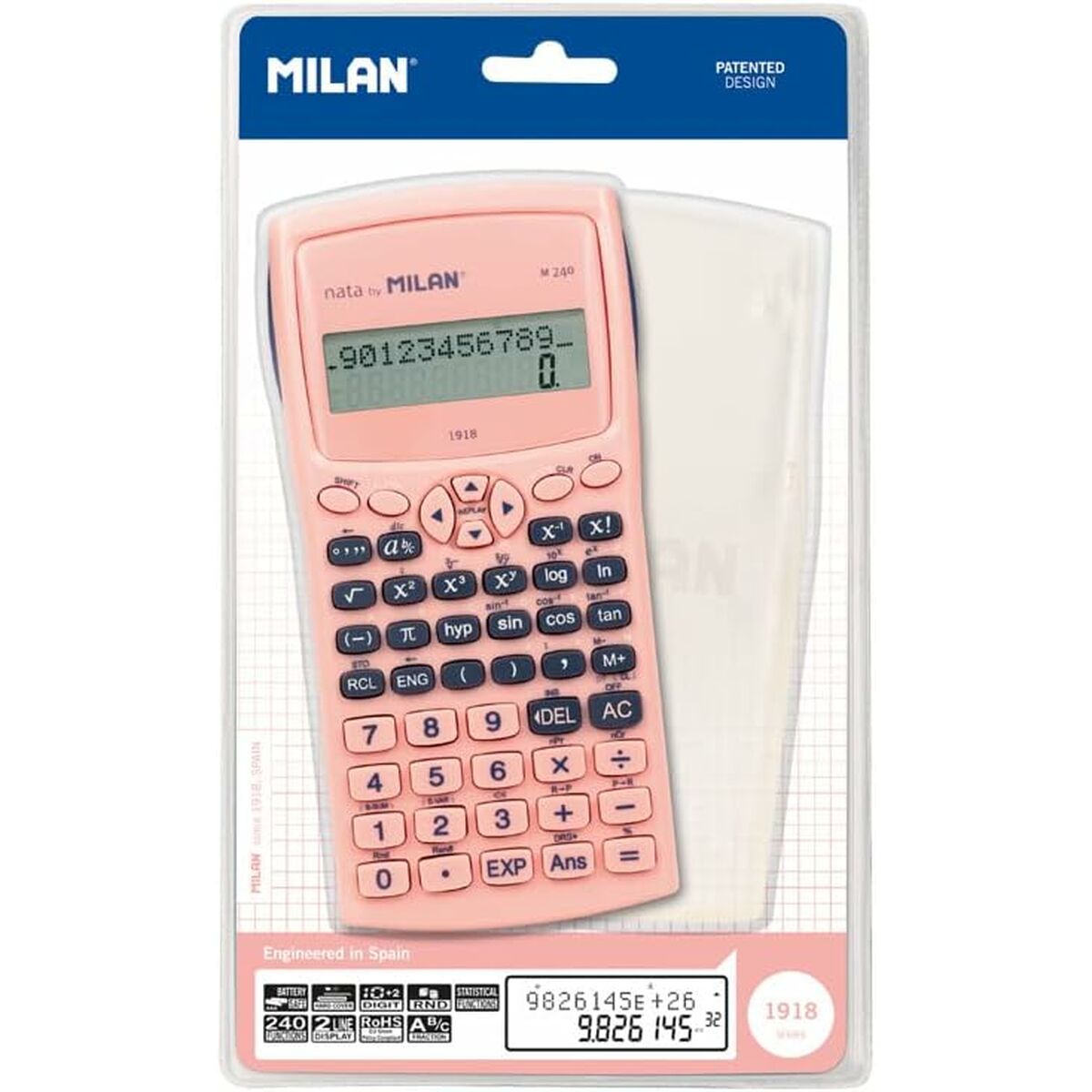 Calcolatrice Scientifica Milan M240 Serie 1918 Rosa - Image 3