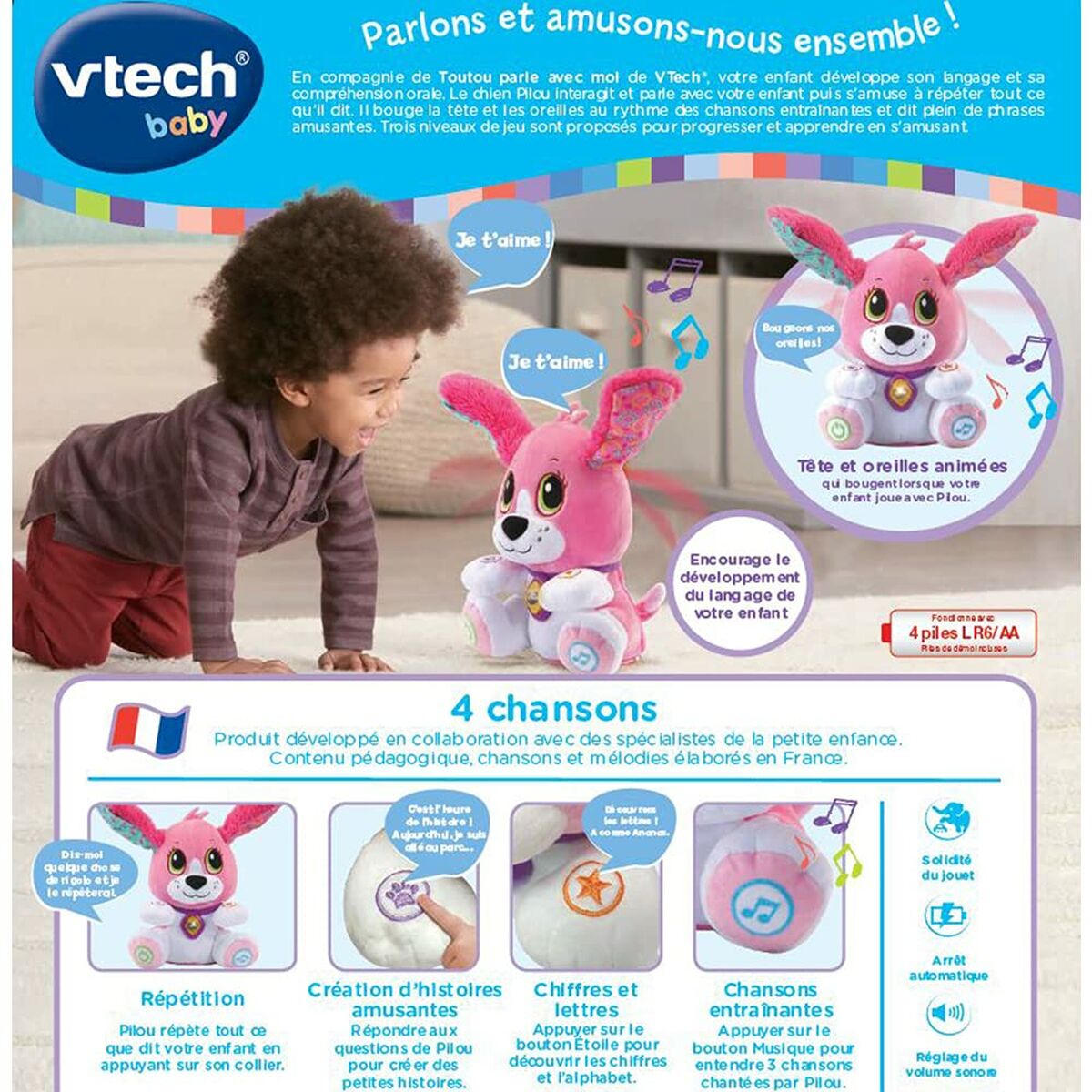 Peluche Con Suono Vtech Baby Doggie Talk To Me (fr) Cane - Image 5