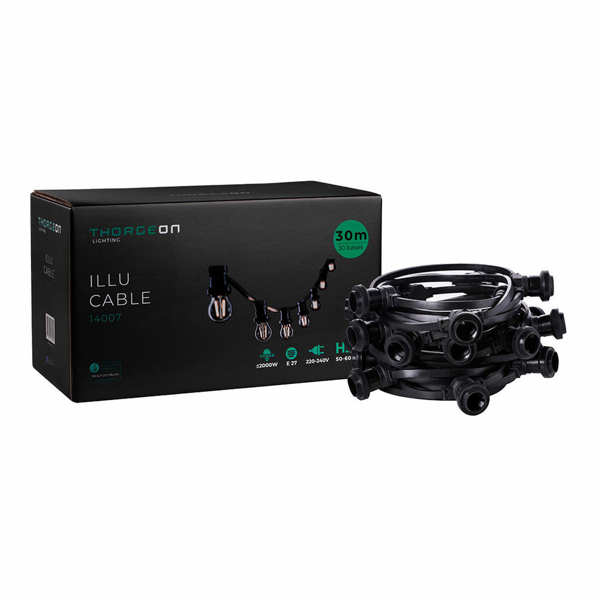 Filo Di Luci Thorgeon Nero 2000 W 30 M 30