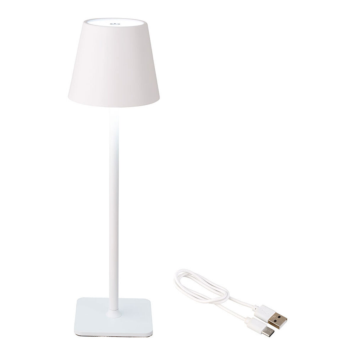 Lampada Led Da Tavolo Lumineo 894378 Bianco Metallo 37 Cm Ricaricabile