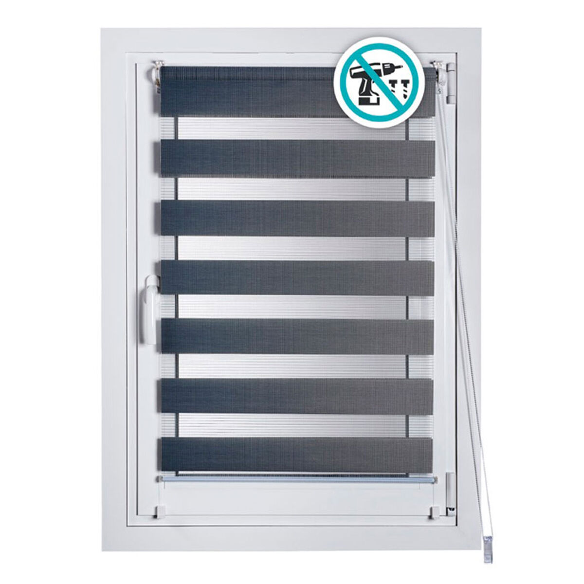 Store A Rullo Stor Planet Clip&fix Night&day Argentato 150 X 180 cm