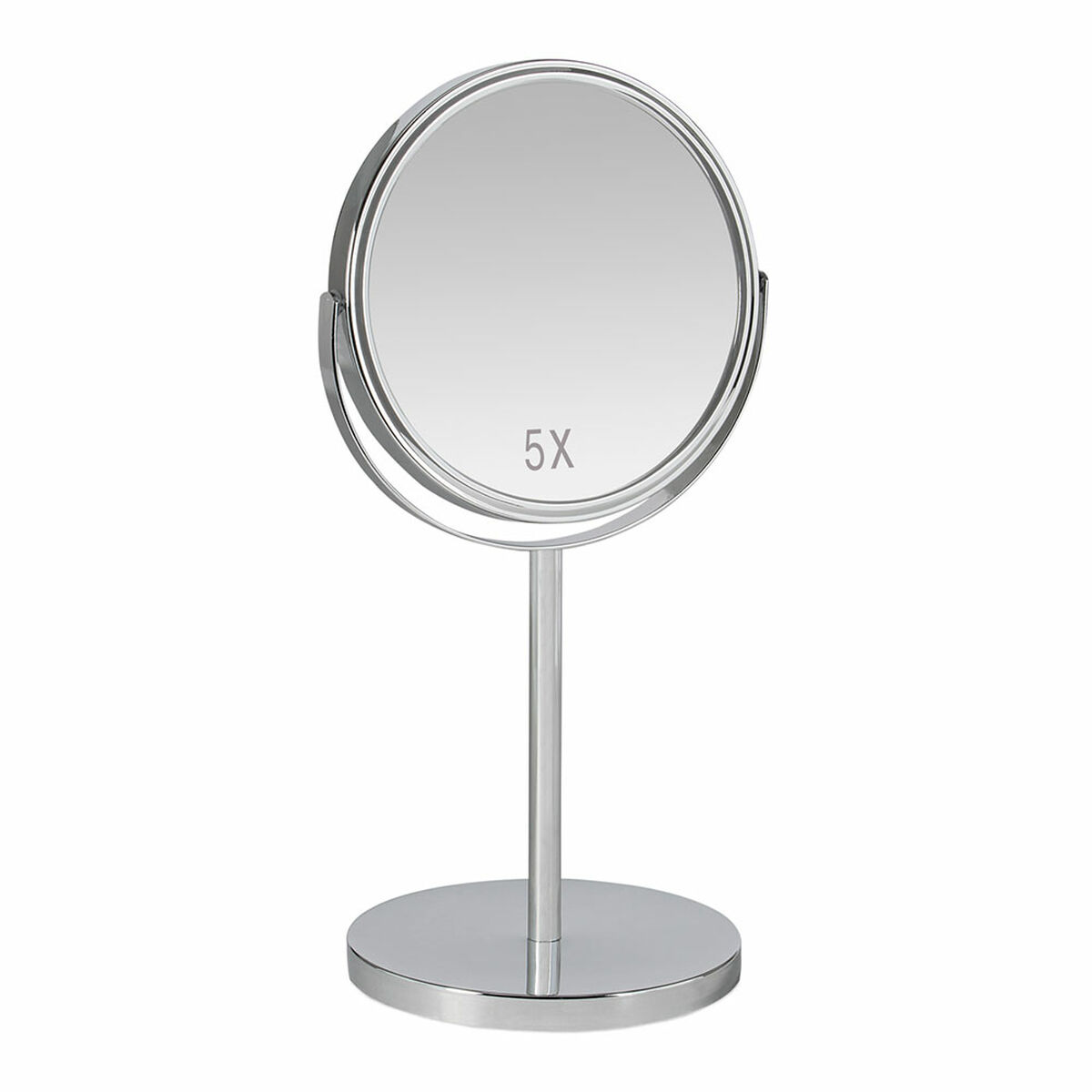 Specchio Con Supporto Andrea House Cromato 18,5 X 15 X 34,5 Cm Argentato