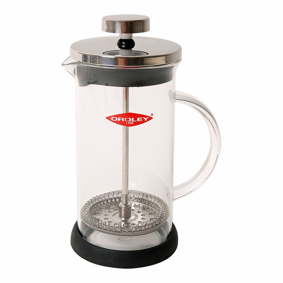 Caffettiera A Stantuffo Oroley Spezia 6 Tazze Vetro Borosilicato Acciaio Inossidabile 18/10 600 ml