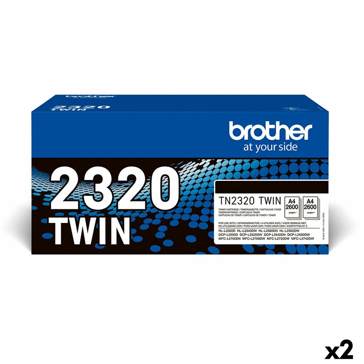 Toner Originale Brother L2300d/l2340dw/l2360dn/l2365dw/l2500/l2700 Nero (2 Unità)