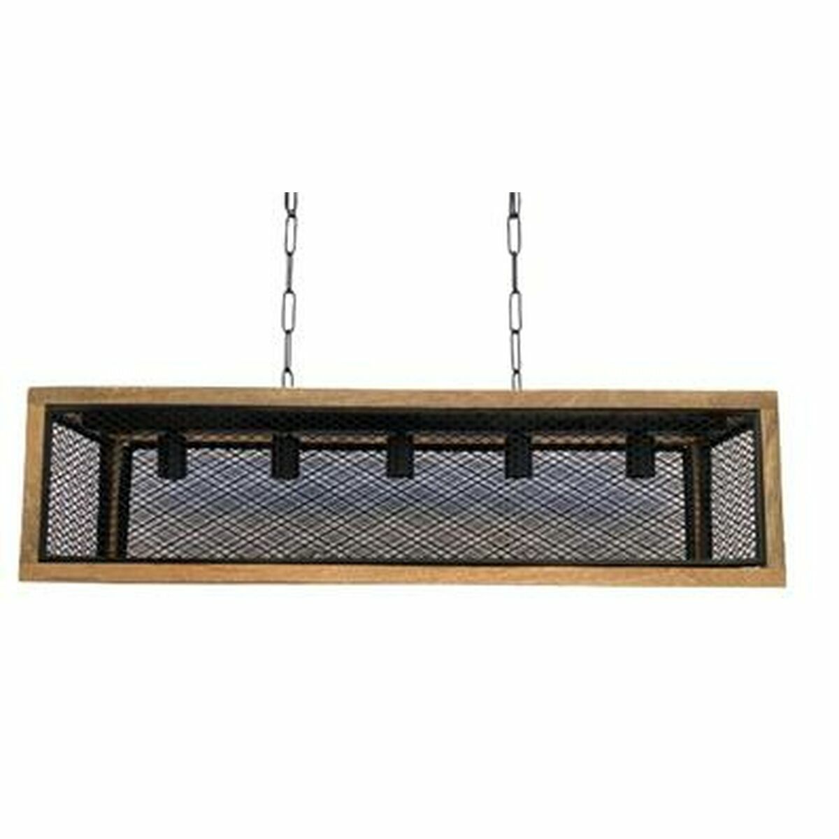 Lampadario Dkd Home Decor Ferro Legno Di Mango 50 W 100 X 25 X 25 cm