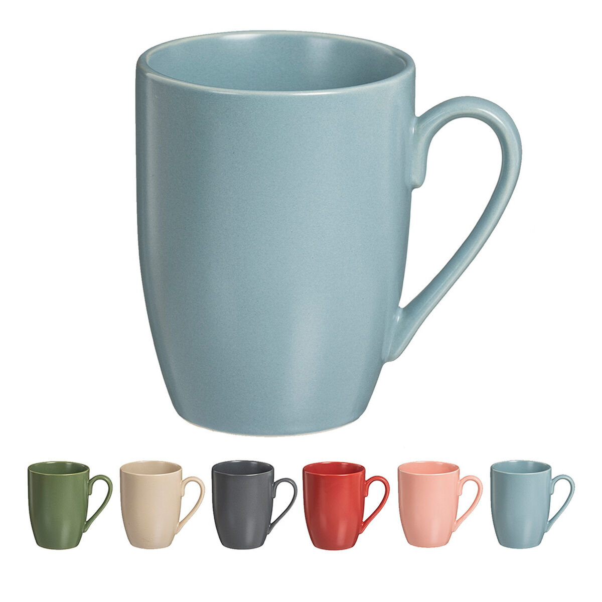 Set Di 6 Tazze Caison Multicolore Porcellana 350 Ml Finitura Opaca