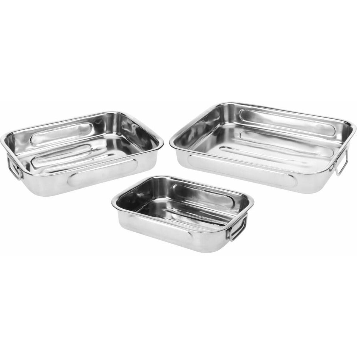 Set Di Vassoi Per Alimenti Excellent Houseware A12402130 Acciaio Inossidabile Rettangolare