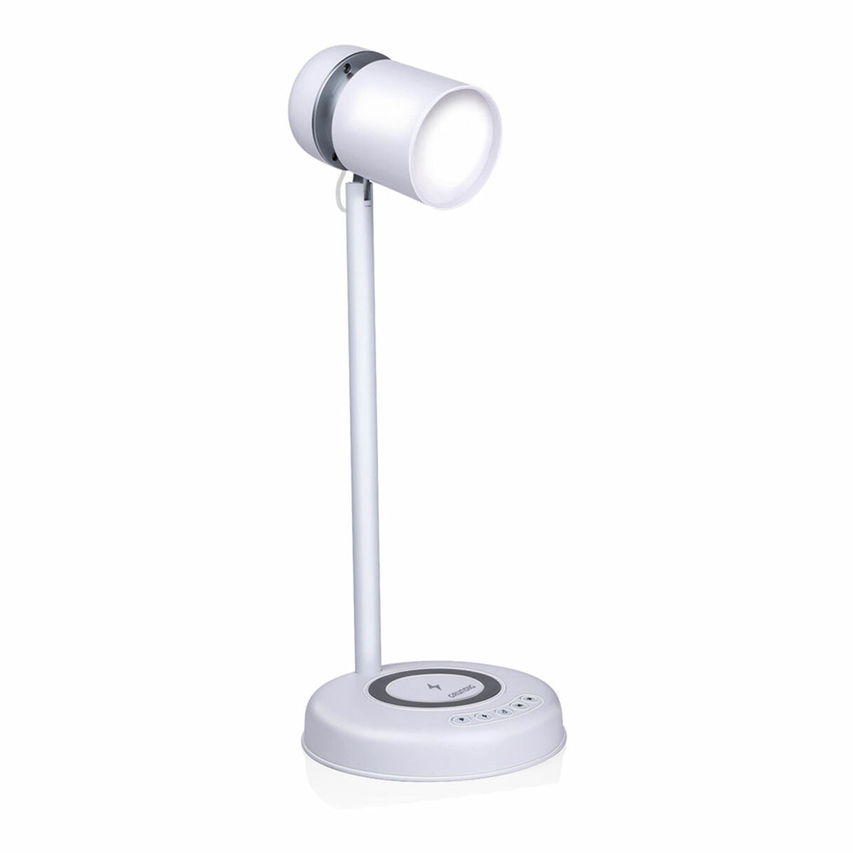 Lampada Led Con Altoparlante E Caricabatterie Senza Fili Grundig Bianco 15 W 76 Lm Ø 12 X 34 Cm Plastica 3 In 1
