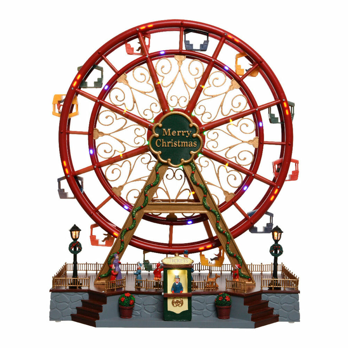Statua Decorativa Lumineo Luce Movimento Noria Natale 37 X 21 X 45 cm