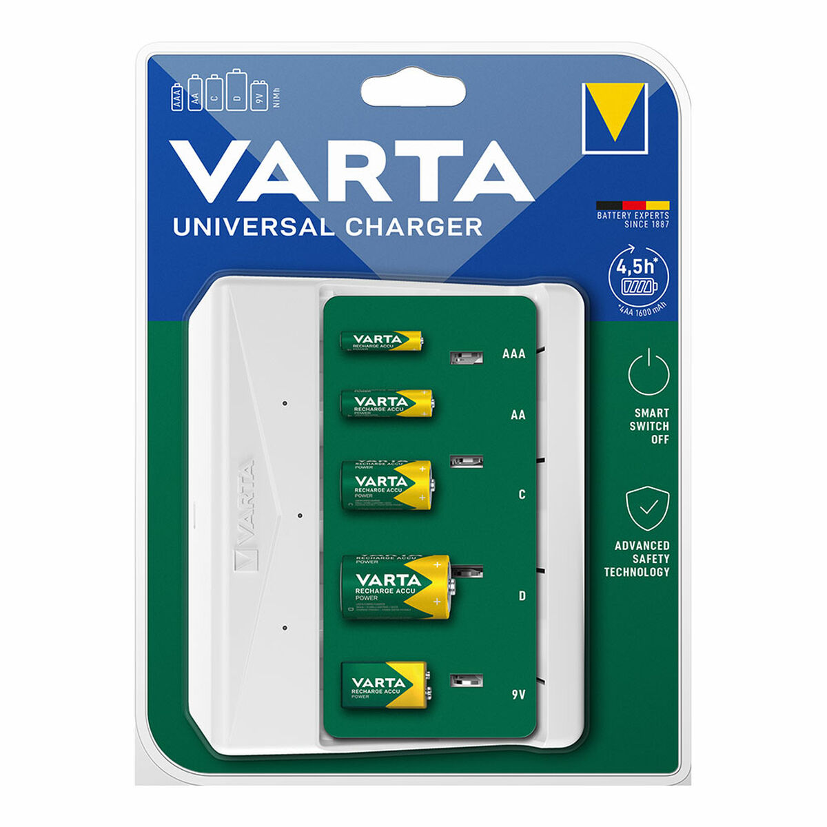 Caricabatterie Varta 57658 4 Batterie Universale