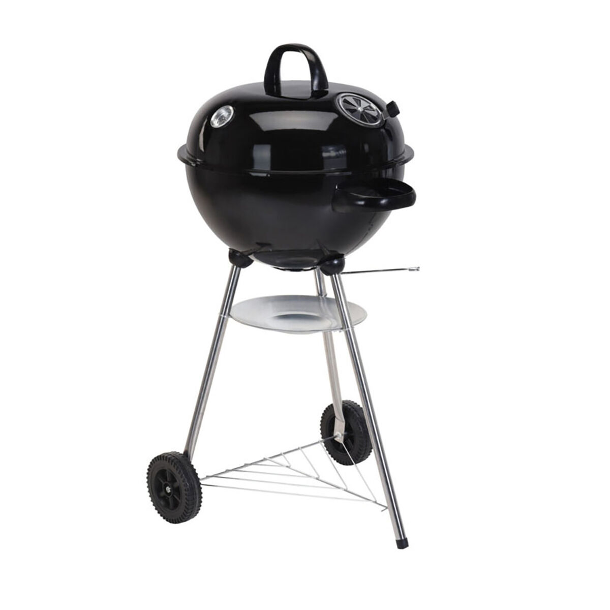 Barbecue A Carboni Con Ruote Nero 47 X 90 Cm Rotonda