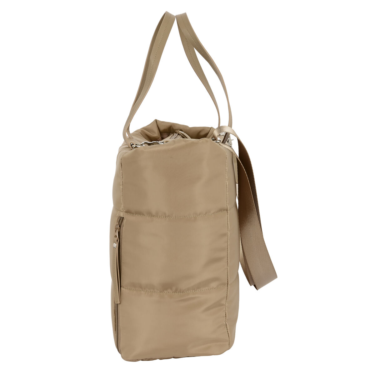Borsa A Tracolla Moos Camel Cammello 54 X 31 X 17 Cm Trapunta - Image 3