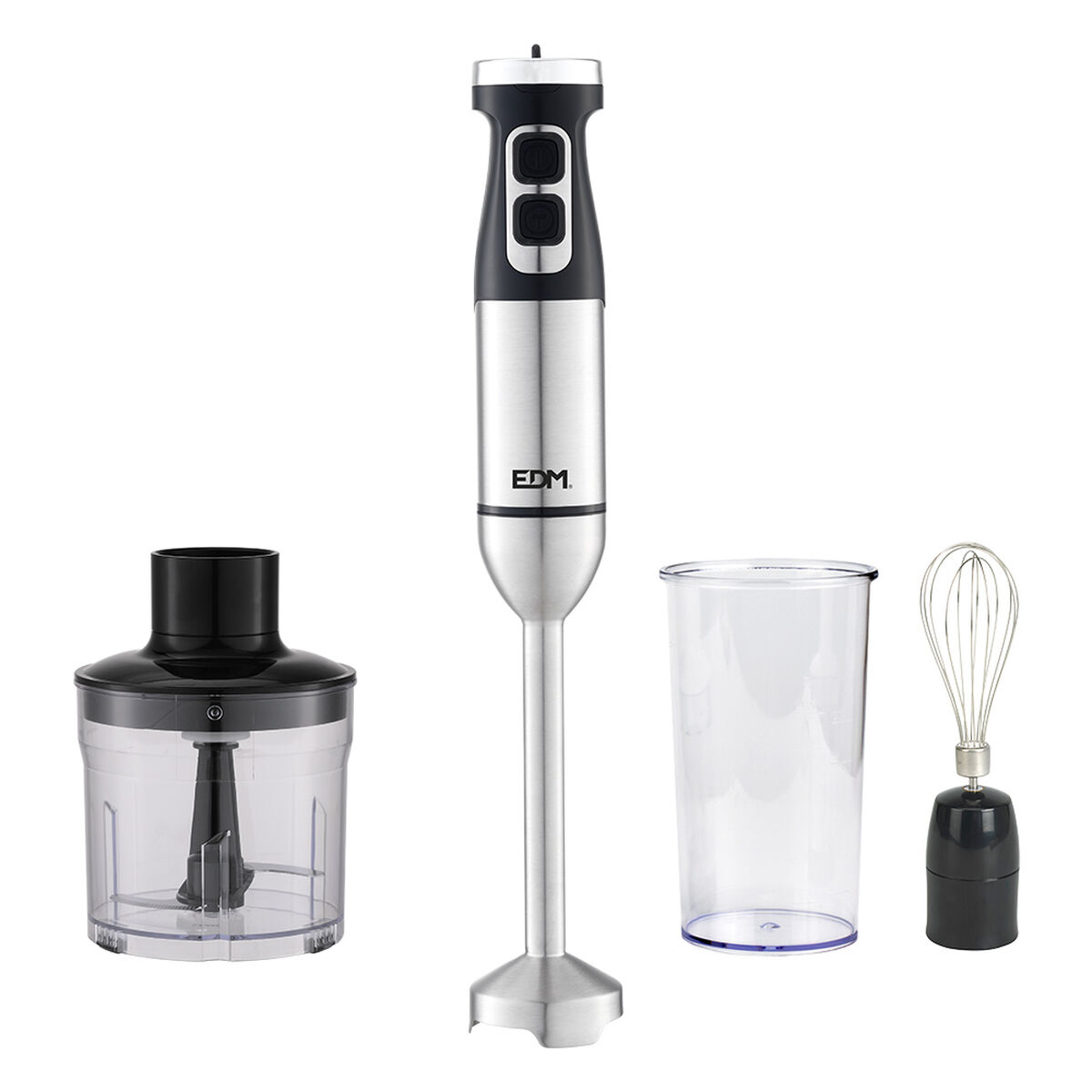 Frullatore A Immersione Multifunzione Con Accessori Edm 07770 Nero Argentato 1700 W