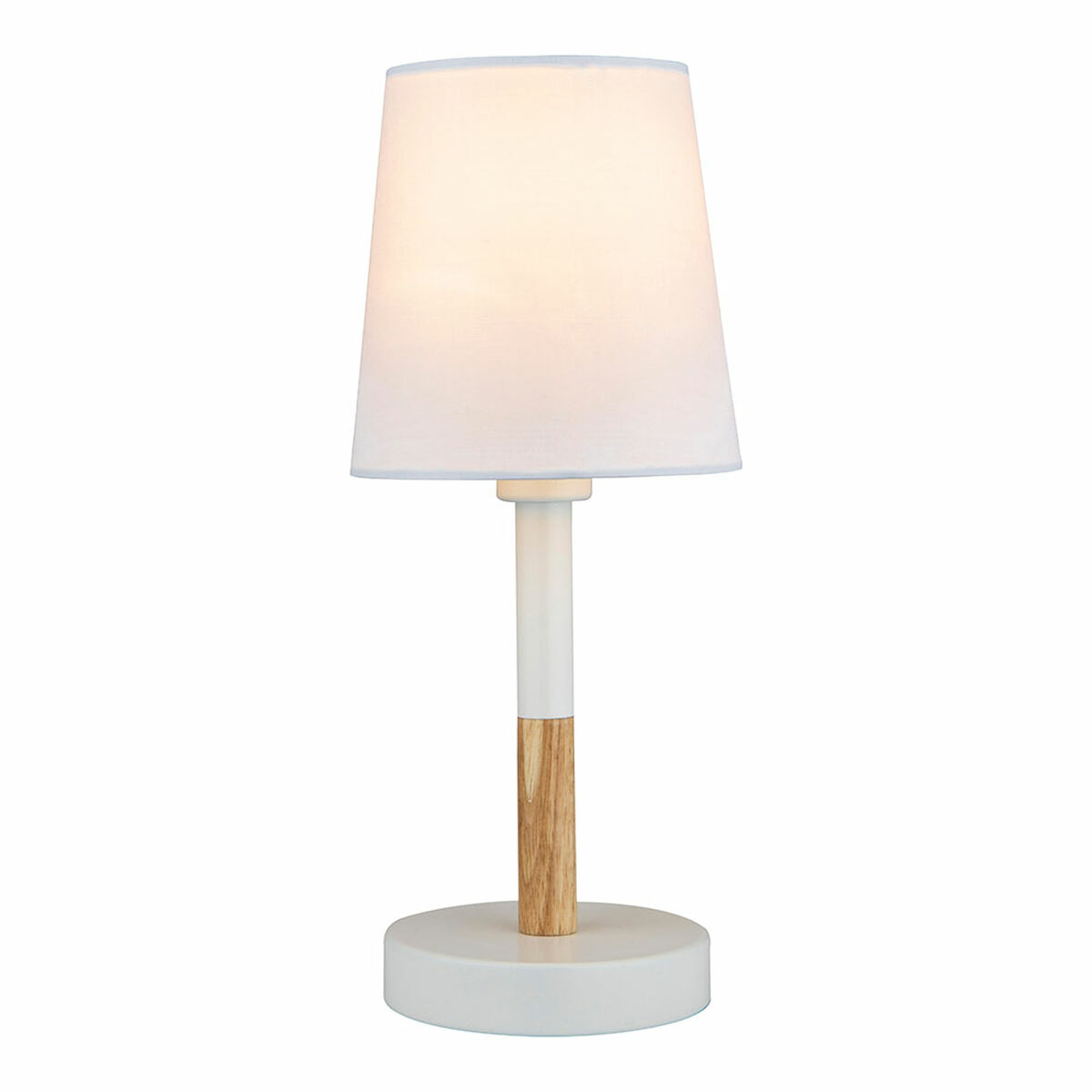 Lampada Da Tavolo Edm 32016 Bianco Legno Acciaio 40 W 220-240 V Ø 13 X 32 cm