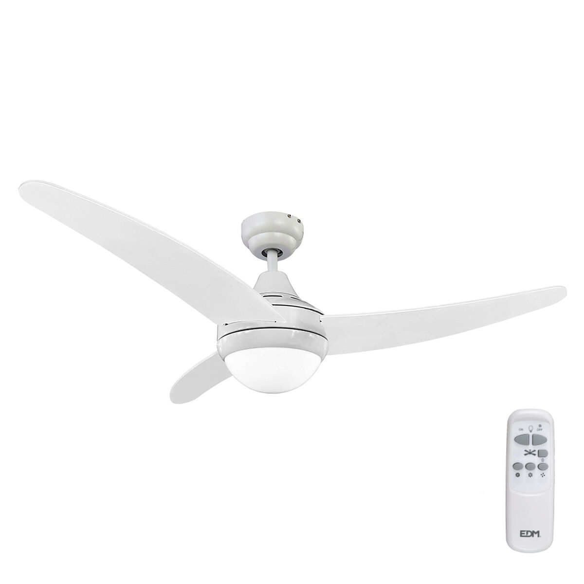 Ventilatore Da Soffitto Con Luce Edm 33803 Egeo Bianco 60 W