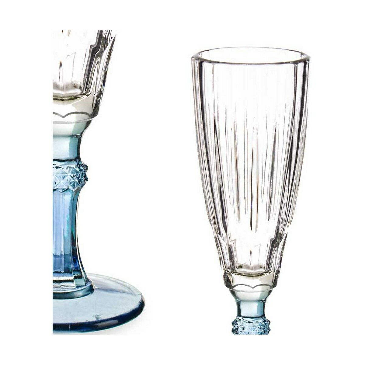 Calice Da Champagne Vivalto Exotic Azzurro Cristallo 170 Ml (6 Unità) - Image 3