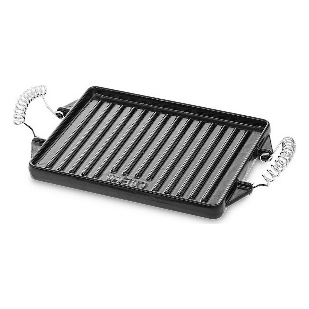 Piastra Grill Vaello Rettangolare Nero Acciaio Smaltato (27 X 21 Cm)