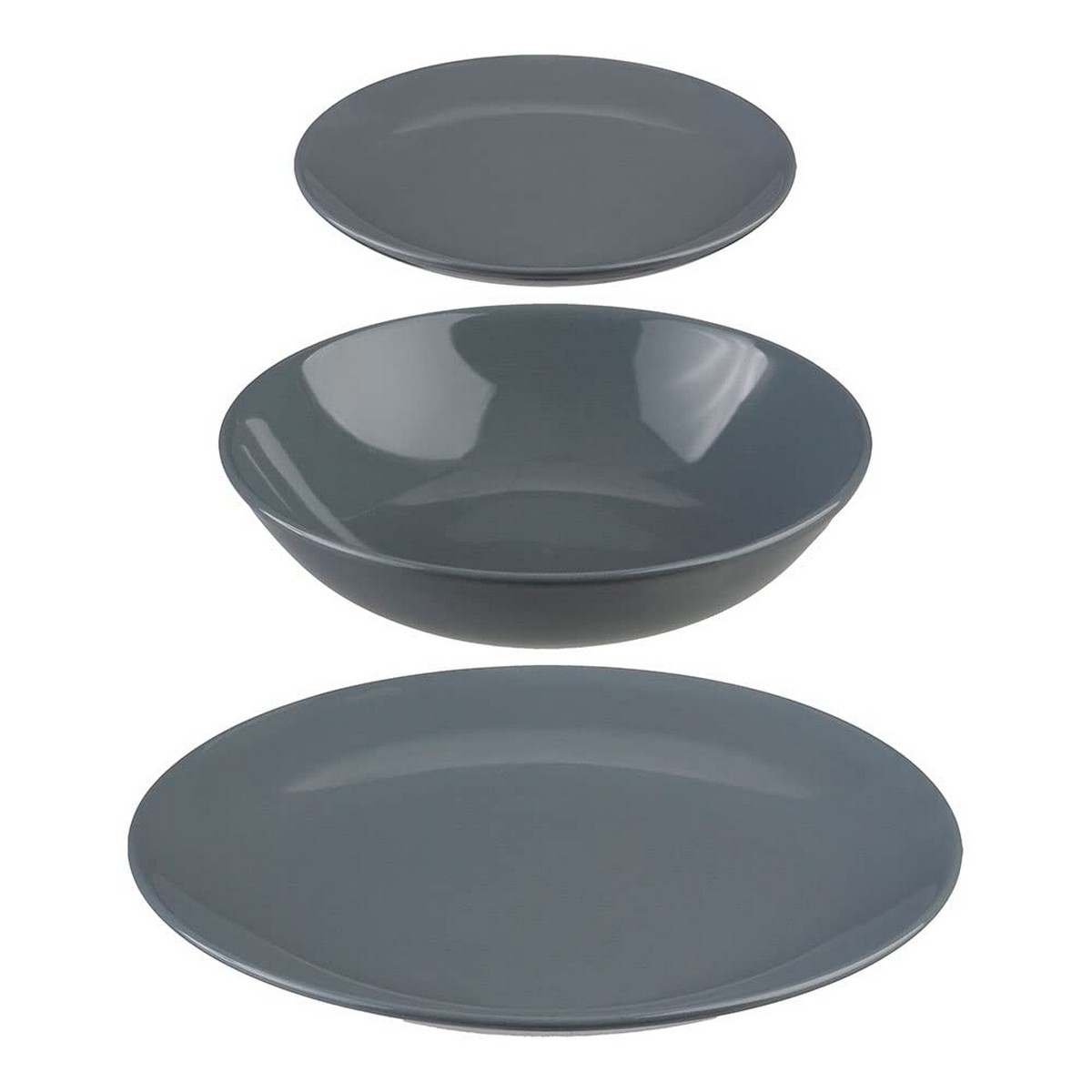 Servizio Di Piatti Secret De Gourmet Grigio Ceramica 18 Pezzi