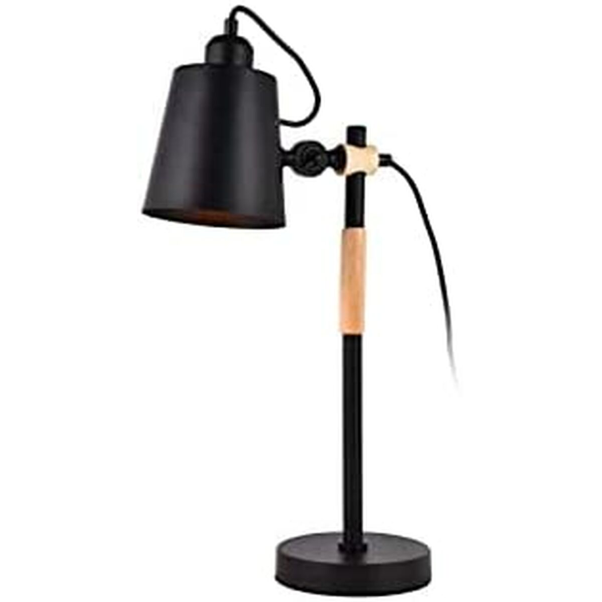 Flexo/lampada Da Scrivania Edm 32114 32114 Nero Legno Metallo 60 W E27 Ø 15 X 54 cm