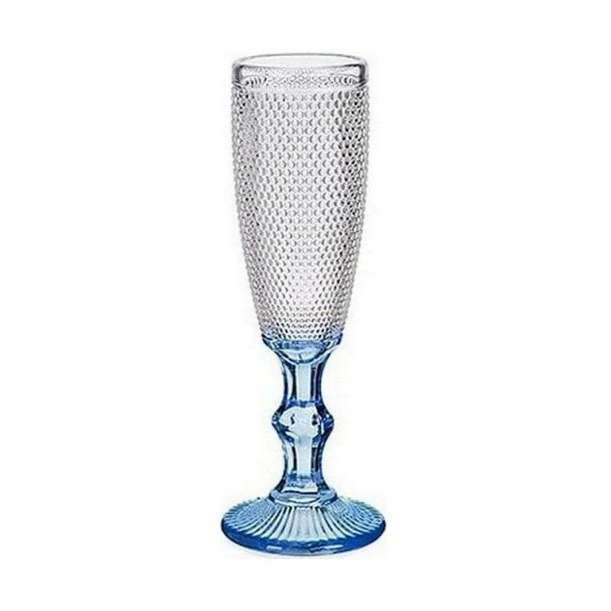 Calice Da Champagne Vivalto Azzurro Trasparente Vetro 180 Ml Punti (6 Unità)