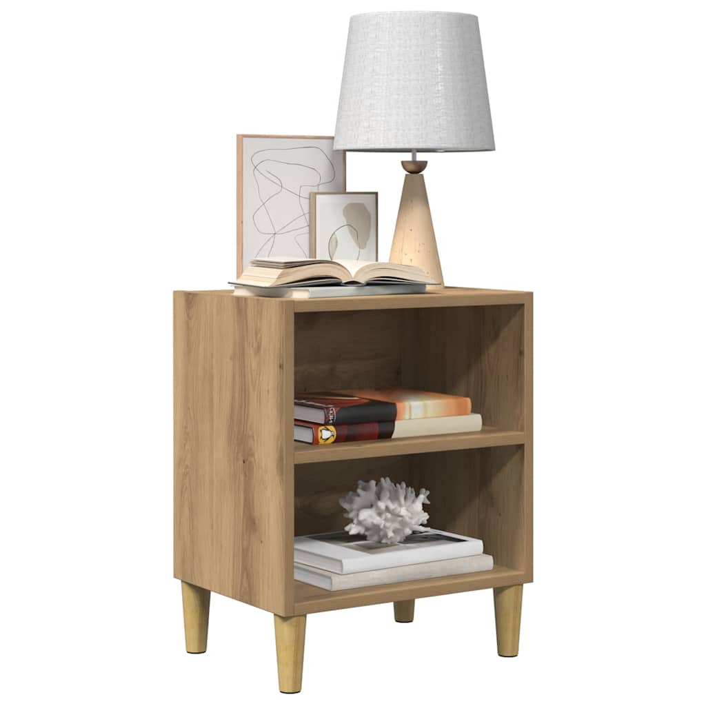 Comodini Rovere Artigianale 2 Pz 40x30x50 Cm Legno Multistrato