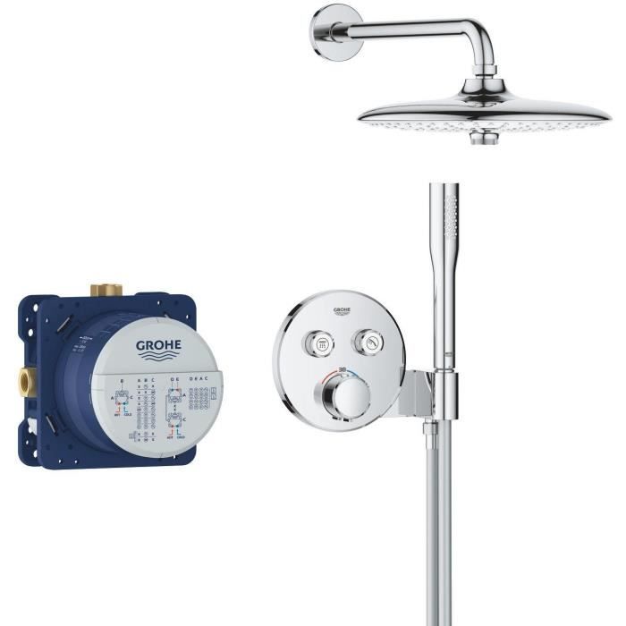 Set Doccia Incasso - Tutti I Tipi Di Getto - Miscelatore Termostatico - Grohe - 34878000 - Grigio