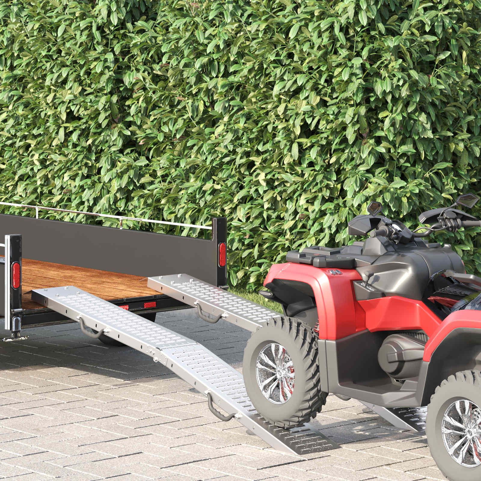 Ramp Di Carico 2 Pcs Argento 185 X 22,5 X 4,5 cm