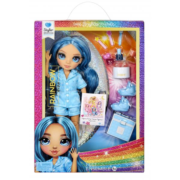 Junior High Pyjama Party - Bambola Fashion Articolata Da 22 Cm - Skyler (blu) - Molti Accessori - A Partire Da 4 Anni