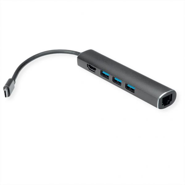 Value Docking Usb - C, 1x 4k Hdmi, 3x Usb3.2 Gen1, 1x Gigabit Ethernet