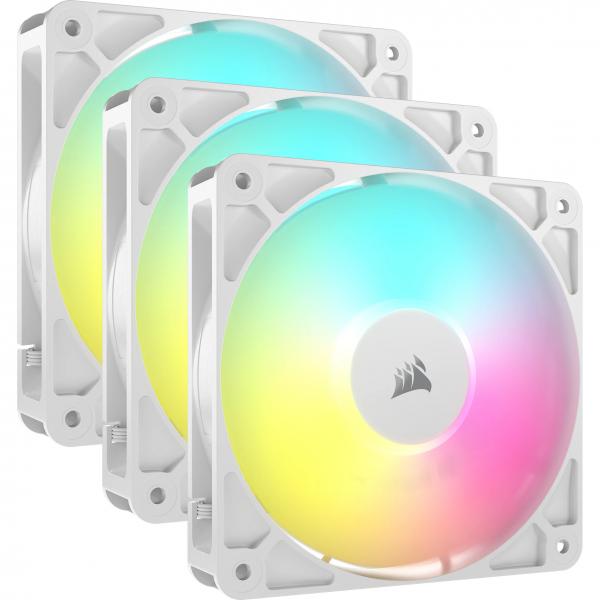 Corsair Rs120 Argb Case Per Computer Ventilatore 12 Cm Bianco 3 Pz (corsair Rs120 Argb Pwm 120mm Case Fans [3 Pack], Magnetic Dome Bearing, DaisY-Cha