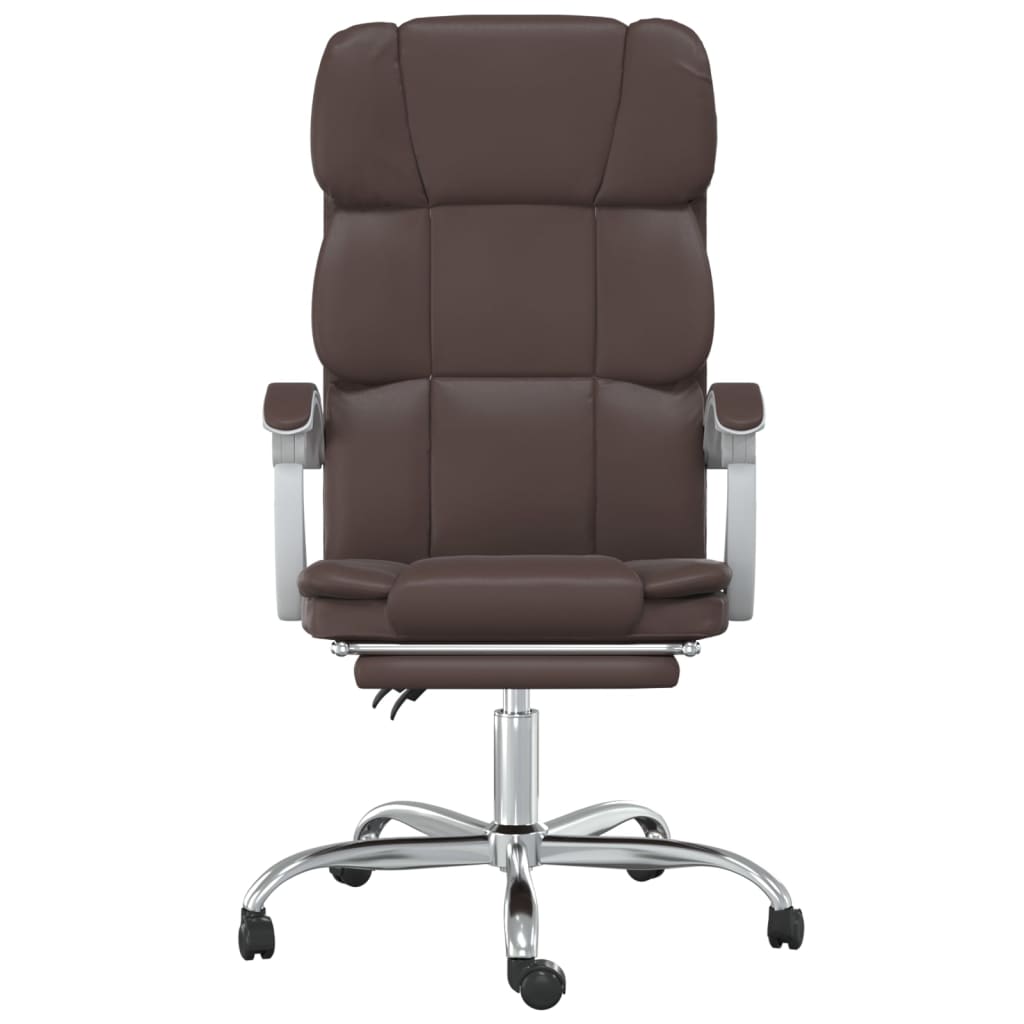 Poltrona Da Ufficio Reclinabile Marrone In Similpelle - Image 3