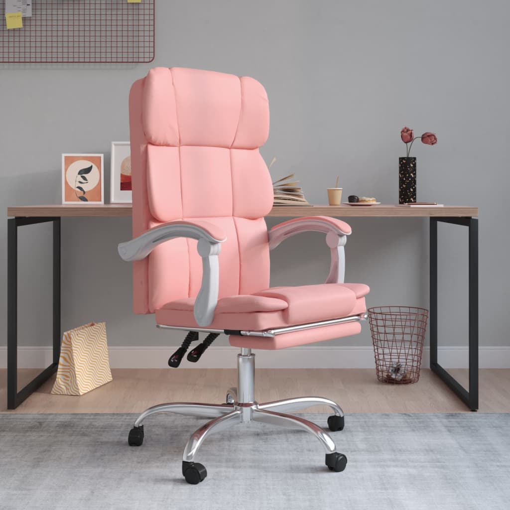 Poltrona Da Ufficio Reclinabile Rosa In Similpelle