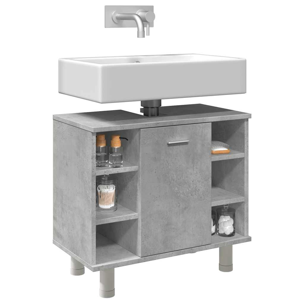 Mobile Da Bagno Grigio Cemento 60x32x53,5 Cm Legno Multistrato