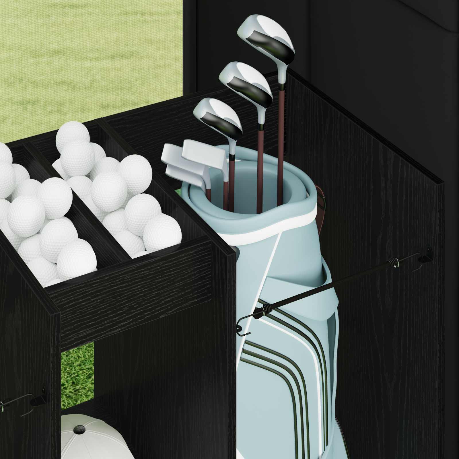 Armadio Per Golf Tinta Unita Rovere Nero 65 X 45 X 98 cm - Image 5