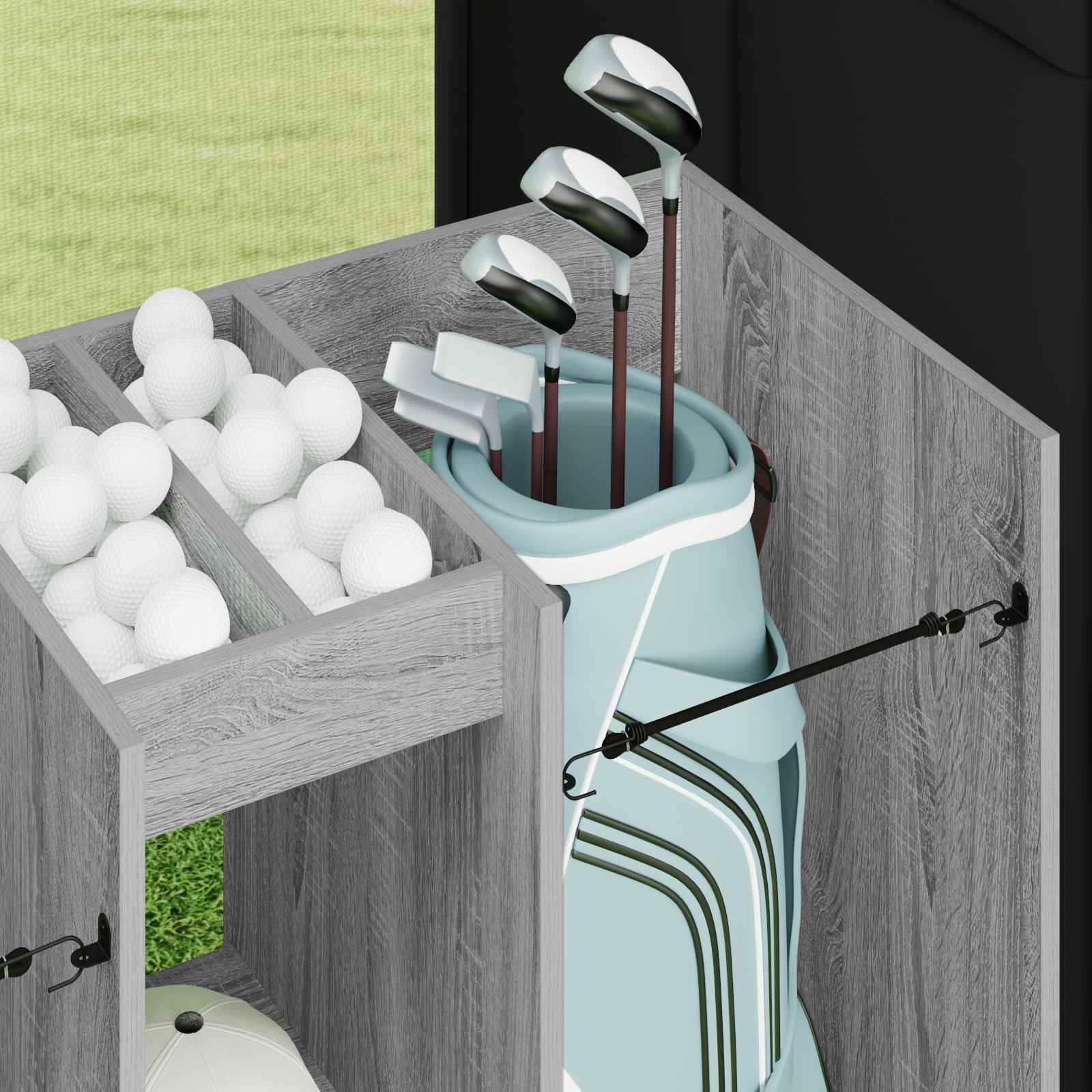 Armadio Per Golf Tinta Unita Grigio Sonoma 65 X 45 X 98 cm - Image 5