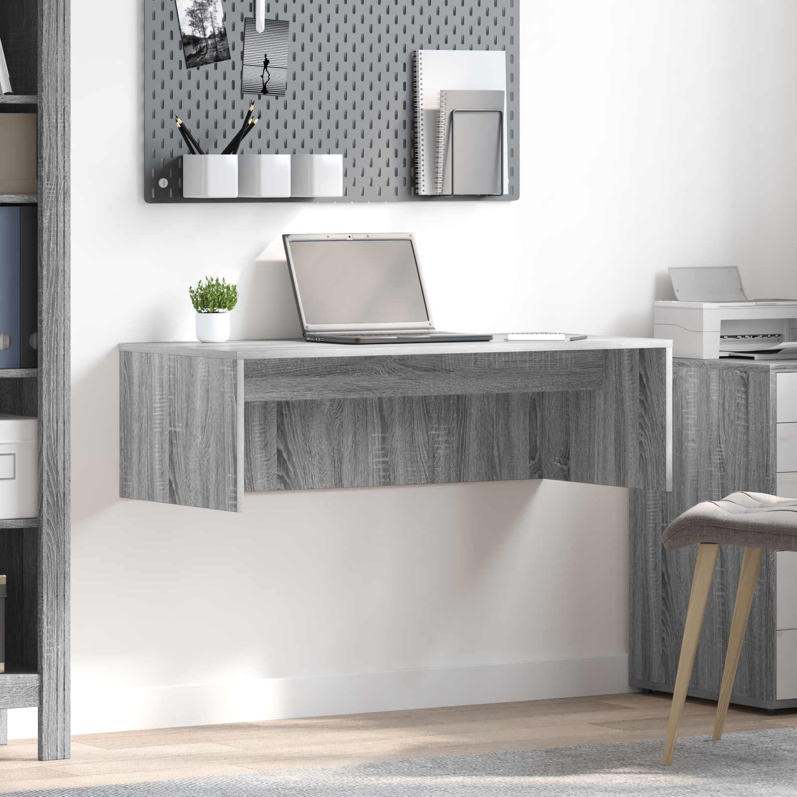 Scrivania A Parete Grigio Sonoma 100 X 45 X 30 cm