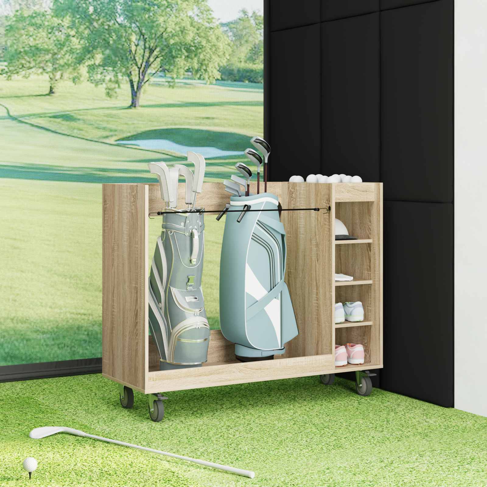 Armadio Per Golf Con Ruota Rovere Sonoma 65 X 45 X 98 cm - Image 4