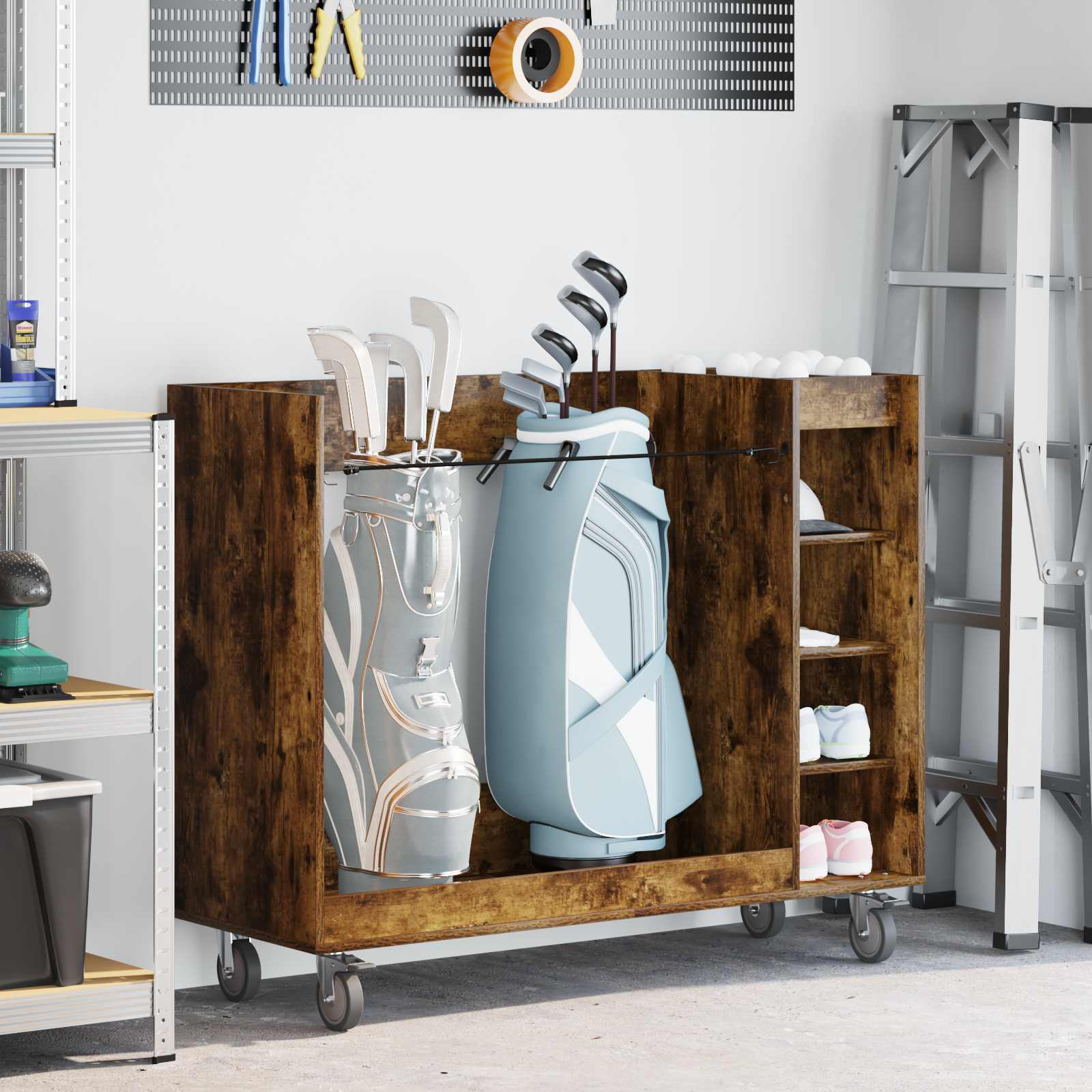 Armadio Per Golf Con Ruota Rovere Fumé 65 X 45 X 98 cm