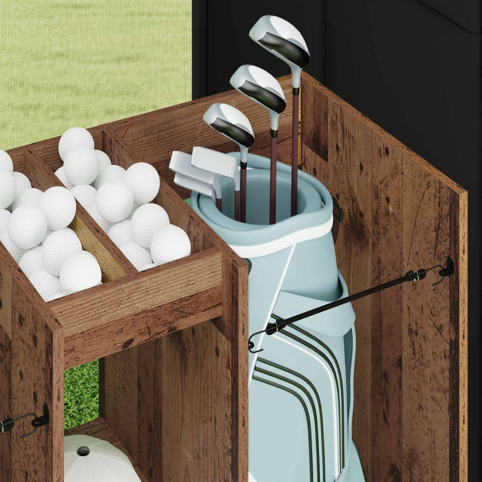 Armadio Per Golf Tinta Unita Legno Vecchio 65 X 45 X 98 cm - Image 5