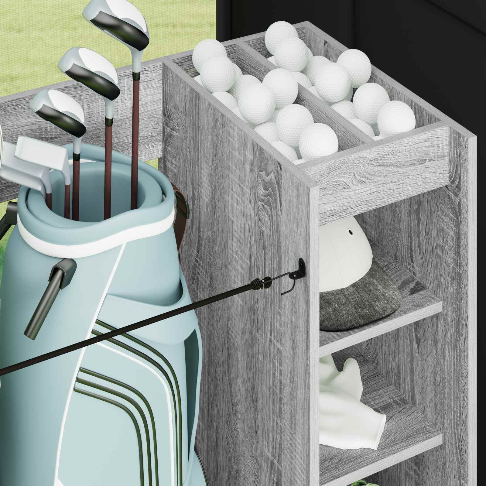 Armadio Per Golf Con Ruota Grigio Sonoma 65 X 45 X 98 cm - Image 5