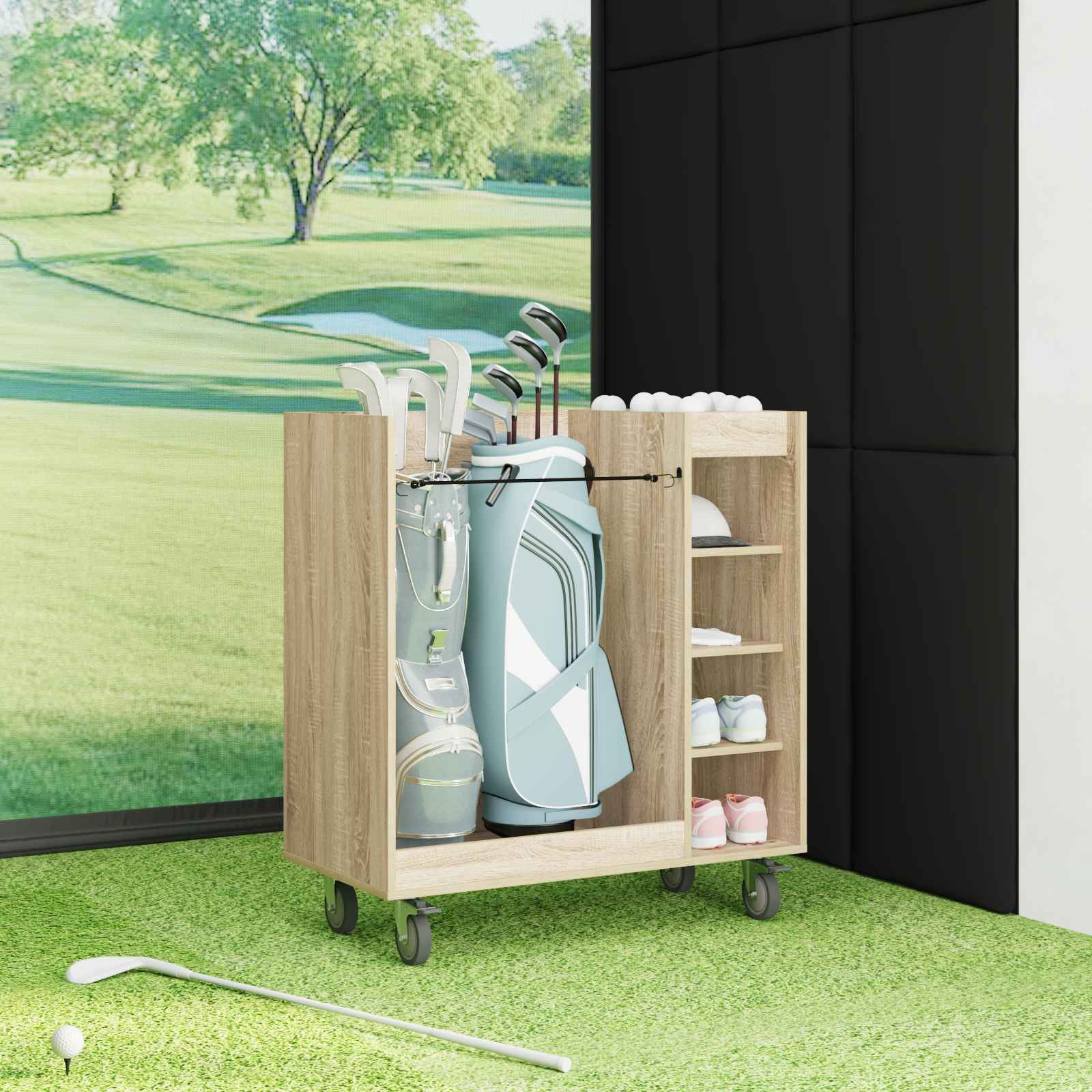 Armadio Per Golf Con Ruota Rovere Sonoma 65 X 45 X 98 cm - Image 4