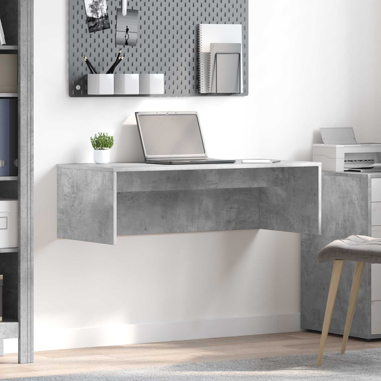 Scrivania A Parete Grigio Cemento 100 X 45 X 30 cm