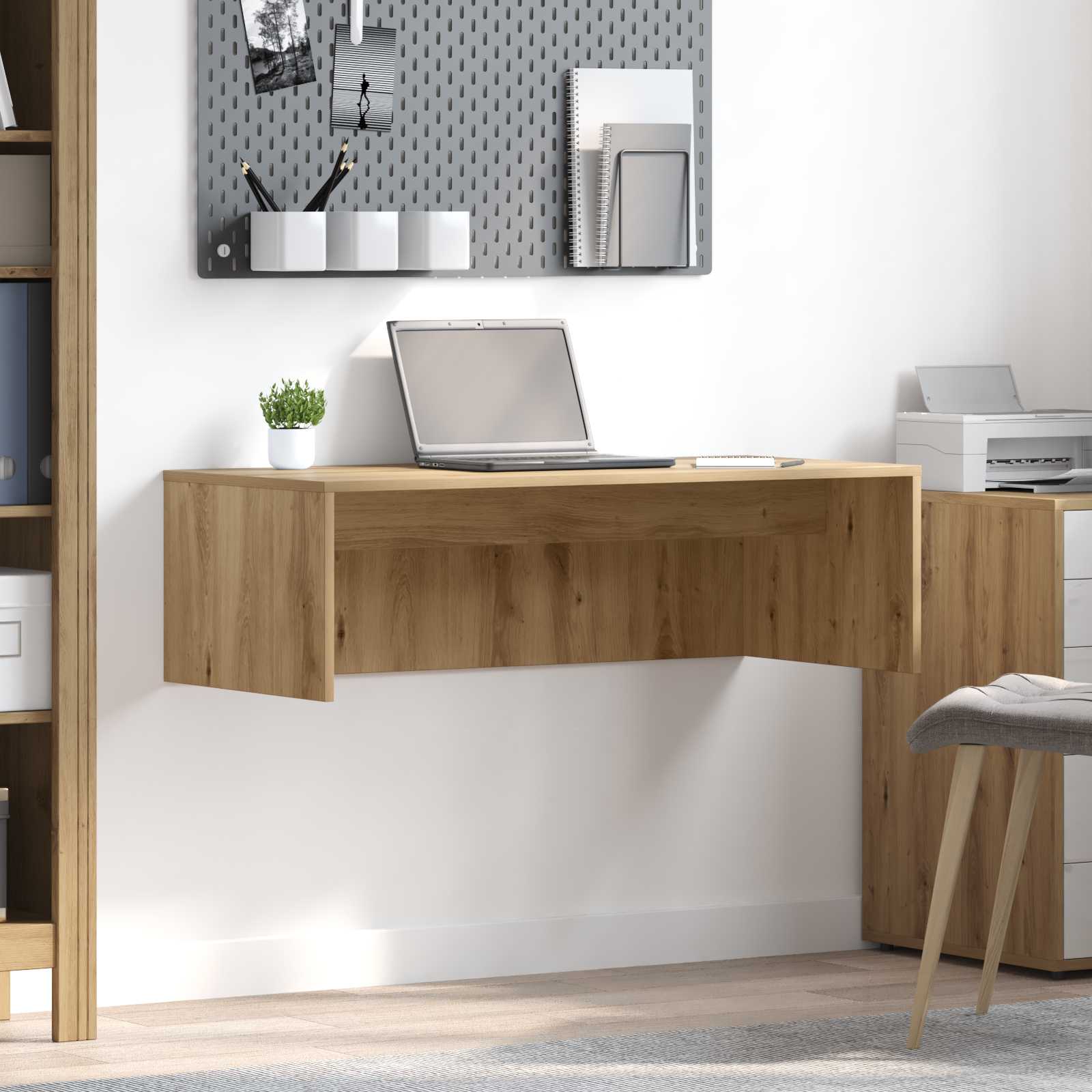 Scrivania A Parete Rovere Artigianale 100 X 45 X 30 cm