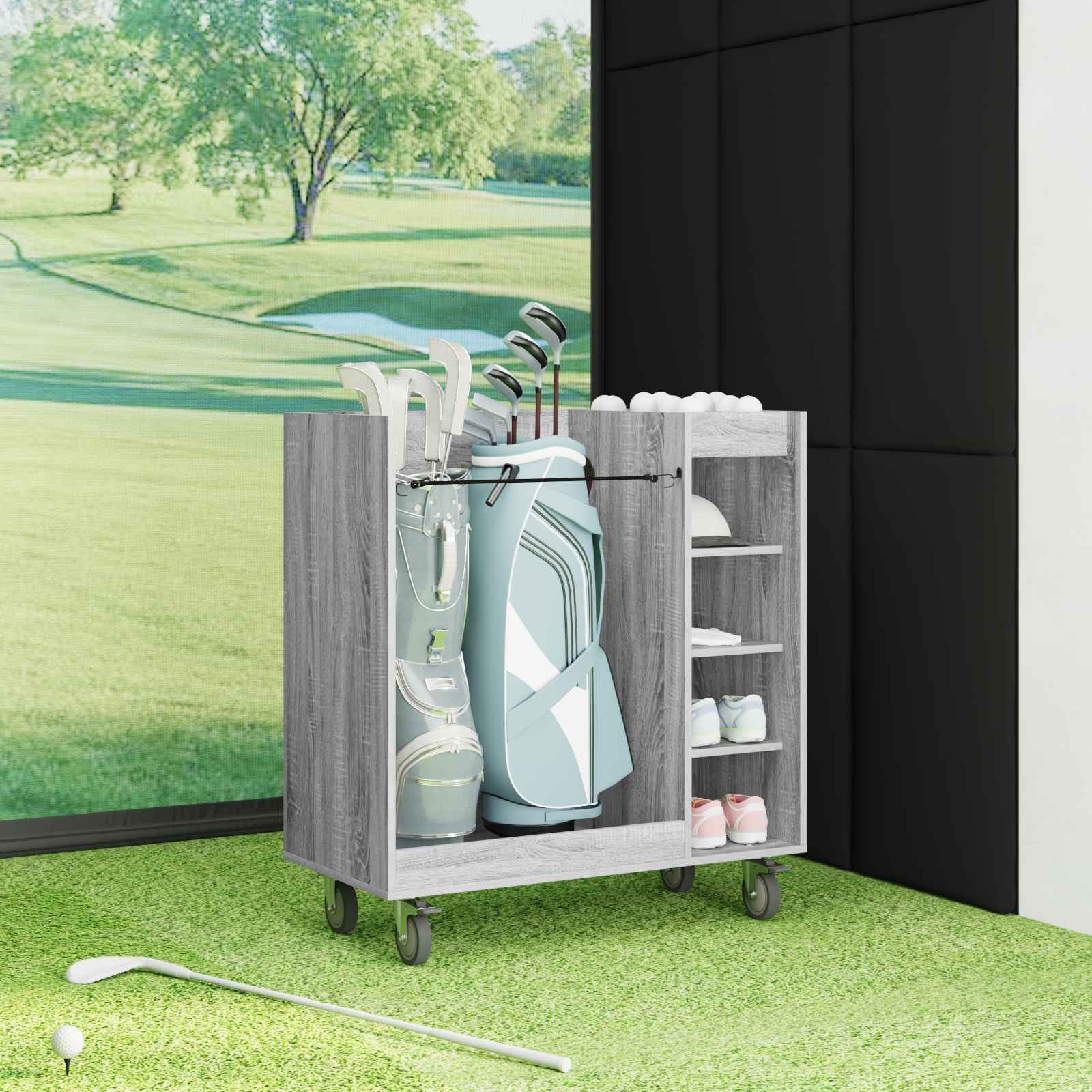 Armadio Per Golf Con Ruota Grigio Sonoma 65 X 45 X 98 cm - Image 4