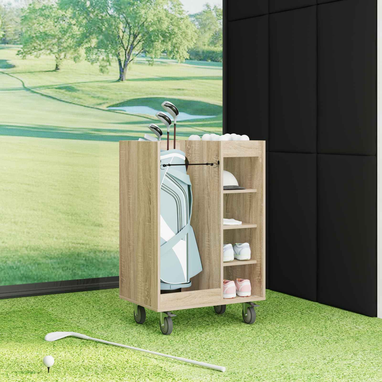 Armadio Per Golf Con Ruota Rovere Sonoma 65 X 45 X 98 cm - Image 4