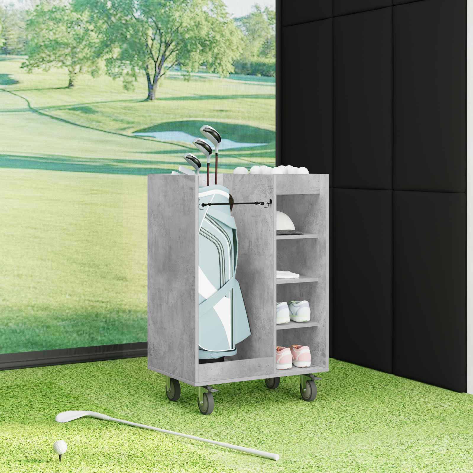 Armadio Per Golf Con Ruota Grigio Cemento 65 X 45 X 98 cm - Image 4
