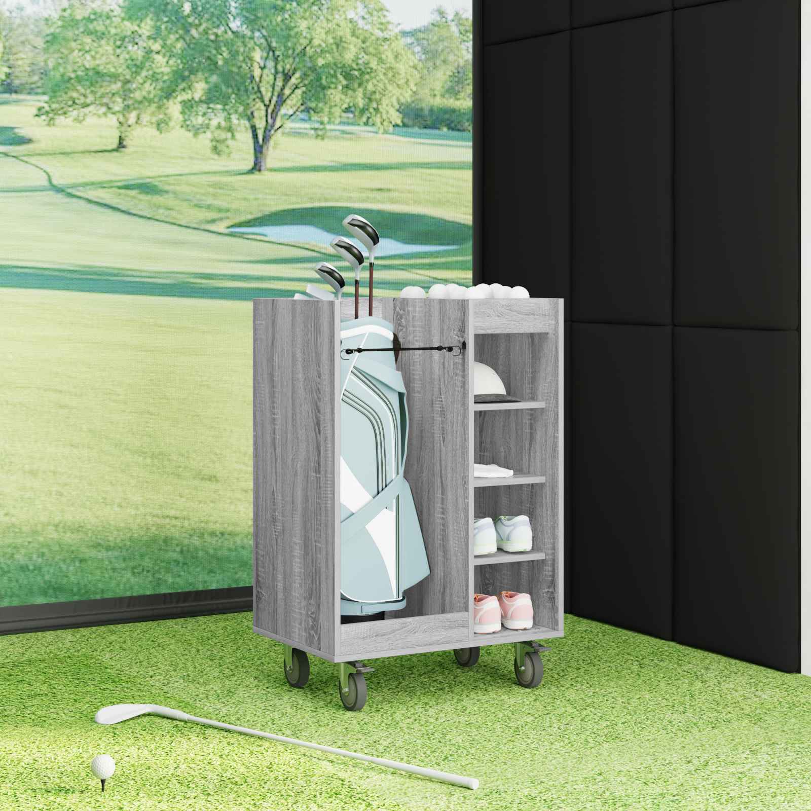 Armadio Per Golf Con Ruota Grigio Sonoma 65 X 45 X 98 cm - Image 4